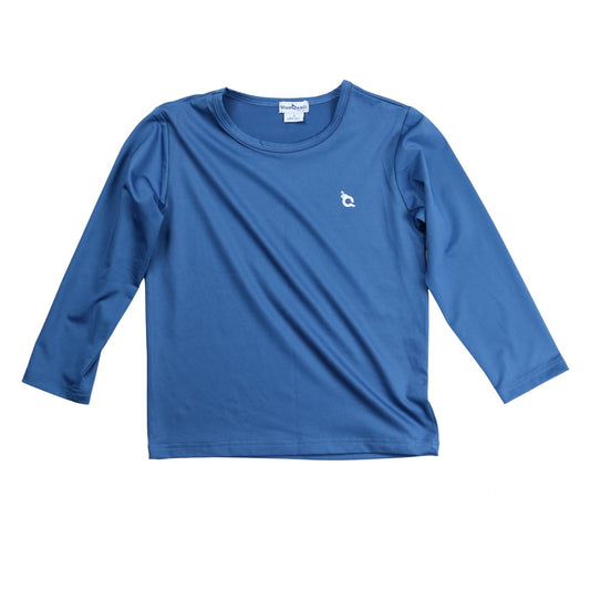 blueQuail Blue Rash Guard Swim Shirt for Kids