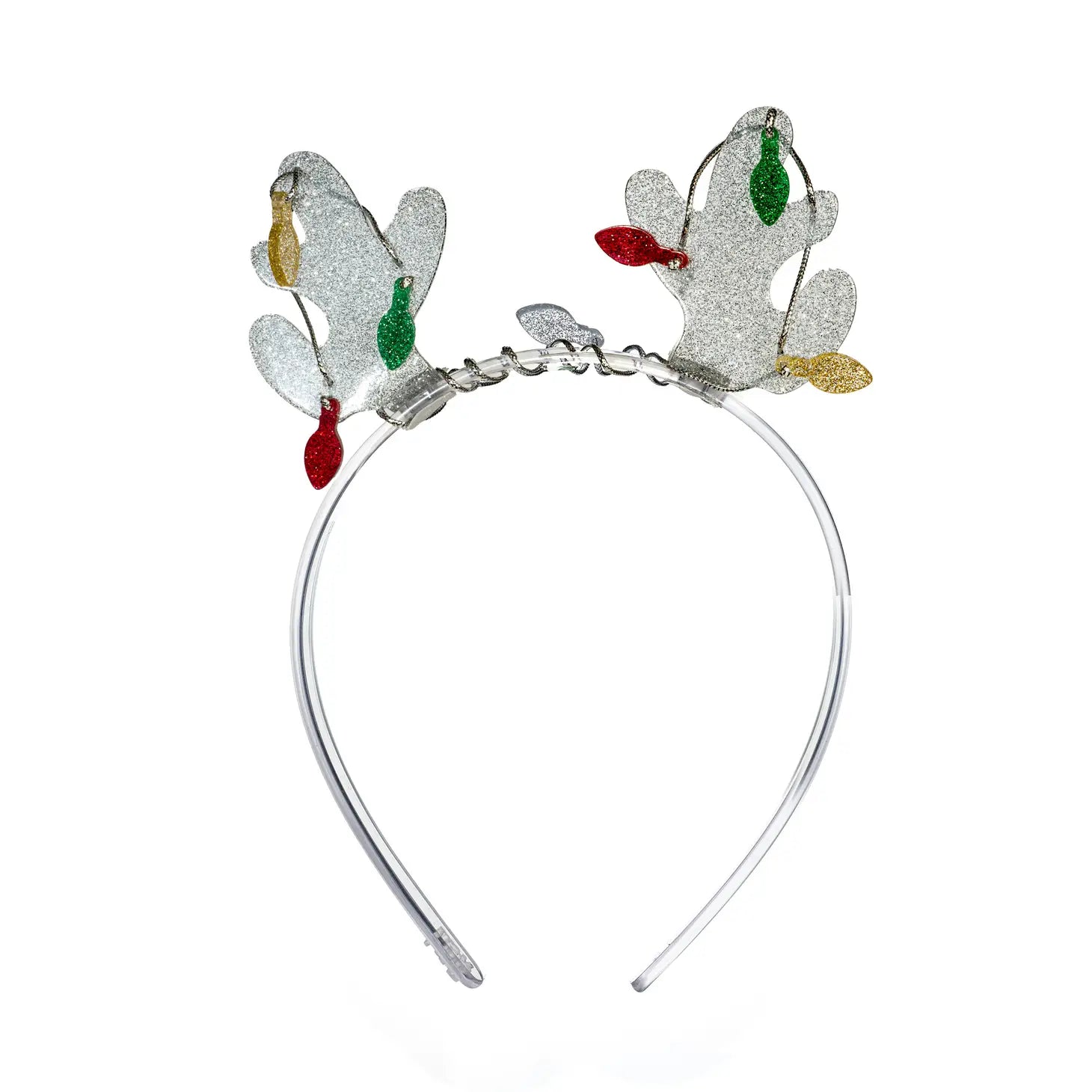 Lilies & Roses Silver Glitter Reindeer Antlers Headband