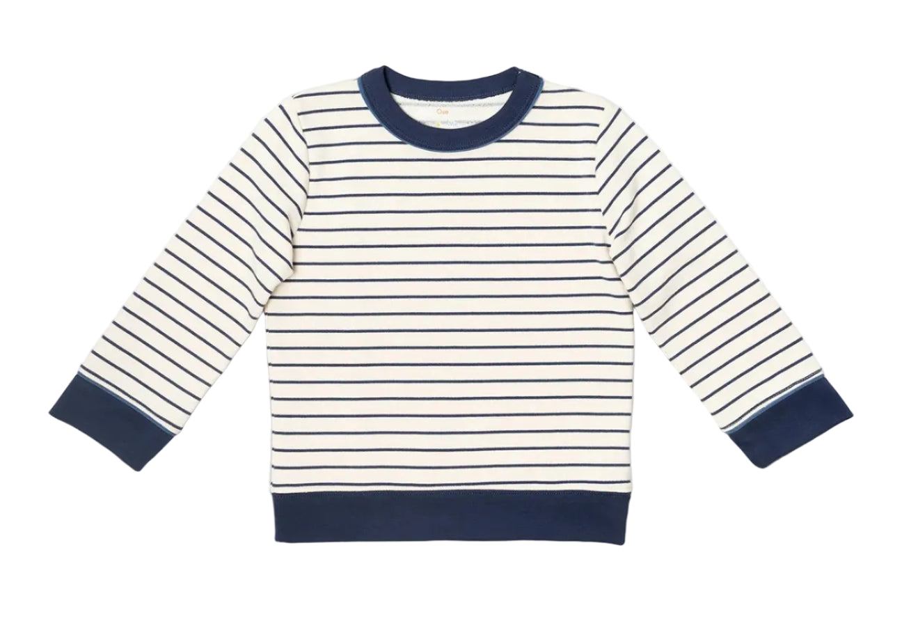 Oso & Me Remy Sweatshirt- Navy French Stripe
