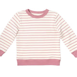 Oso & Me Remy Sweatshirt- Rose French Stripe