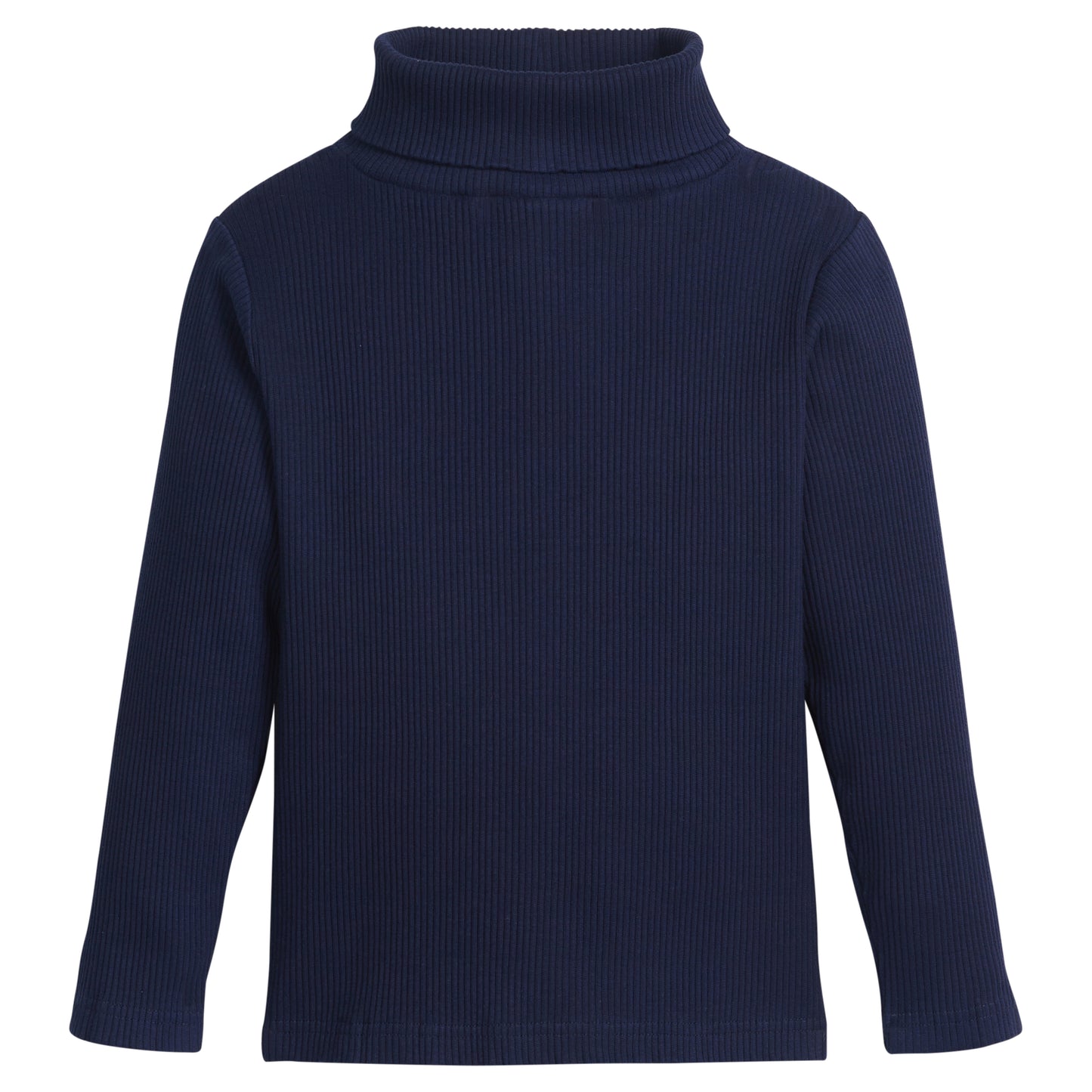 Little English Solid Ribbed Turtleneck - Navy