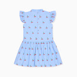 La Coqueta Light Blue Cherry Rita Girl Drop Waist Dress
