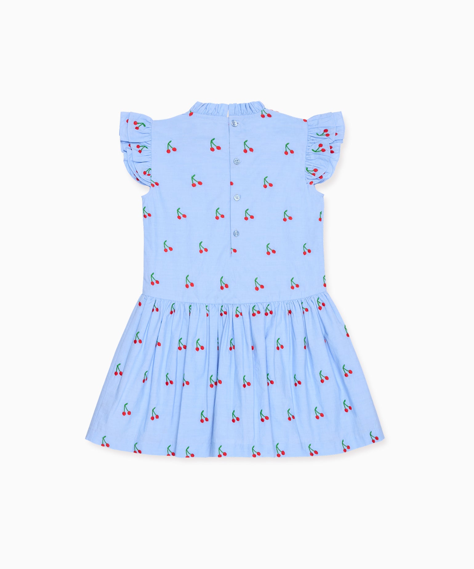 La Coqueta Light Blue Cherry Rita Girl Drop Waist Dress
