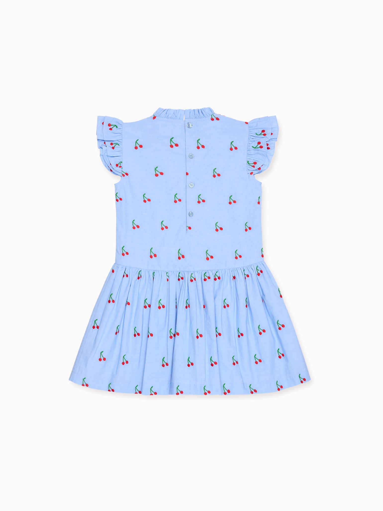 La Coqueta Light Blue Cherry Rita Girl Drop Waist Dress