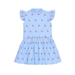 La Coqueta Light Blue Cherry Rita Girl Drop Waist Dress