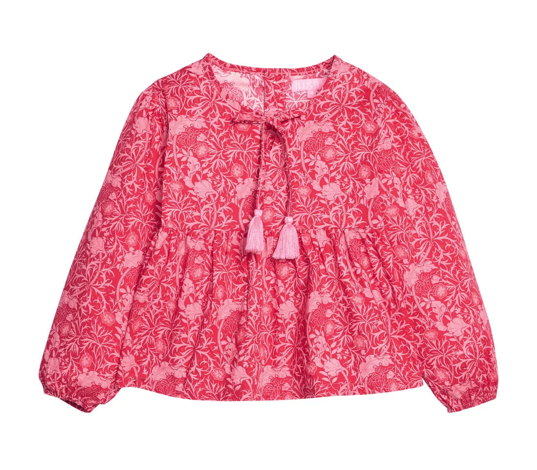 Bisby Riviera Top- Cambridge Crimson Floral