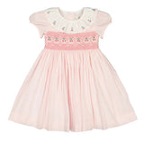 Antionette Paris Cherry Pink Short Puff Smocked Dress