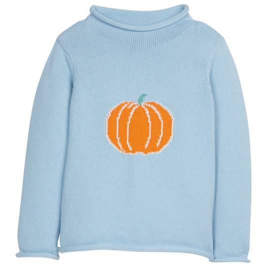 Little English Roll Neck Sweater - Blue Pumpkin