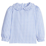 Little English Ruffled Peter Pan Blouse- Woodberry Plaid