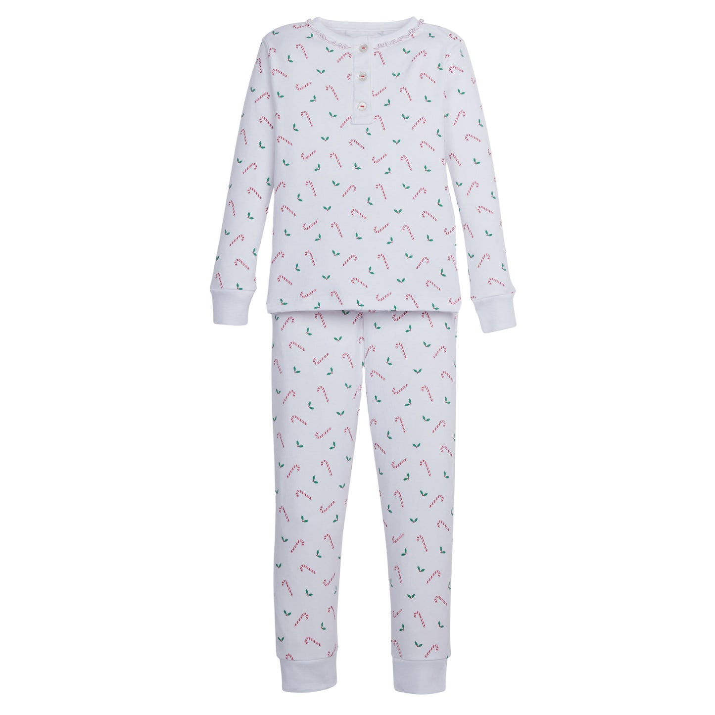 Little English Ruffled Printed Jammies - Candy Cane Lane