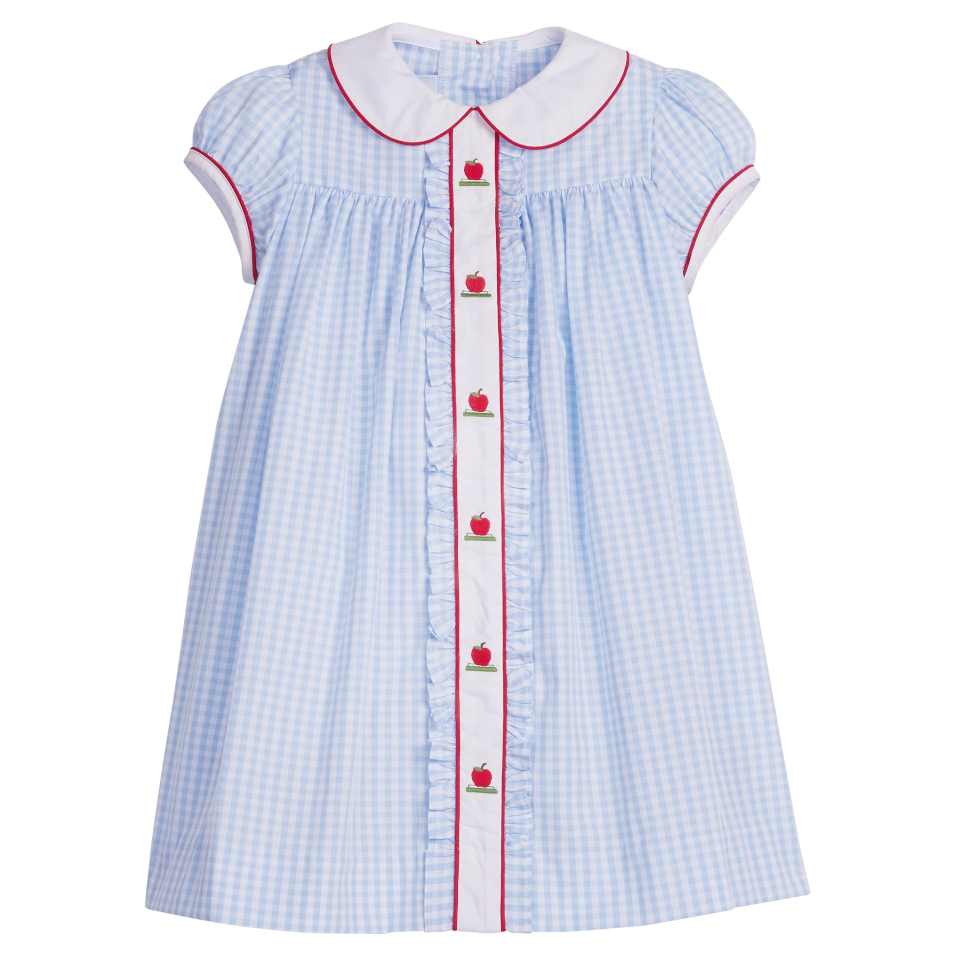 Little English Ruffled Sally Dress- Apples