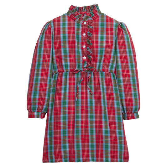 Little English Ruffled Shirt Dress - Highlands Tartan