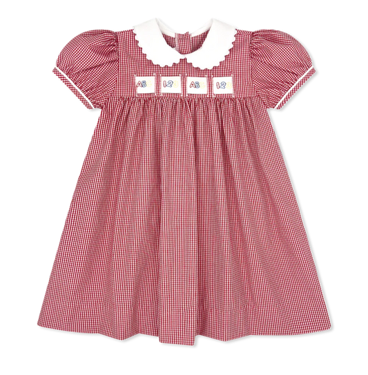 Ruth Ribbon Dress- Ridgeland Red Minigingham