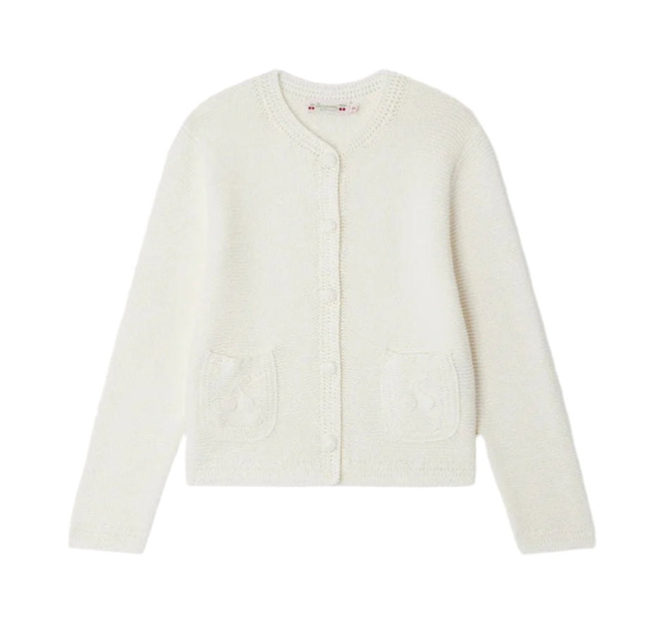 Elaia Cardigan with Embroidered Cherries