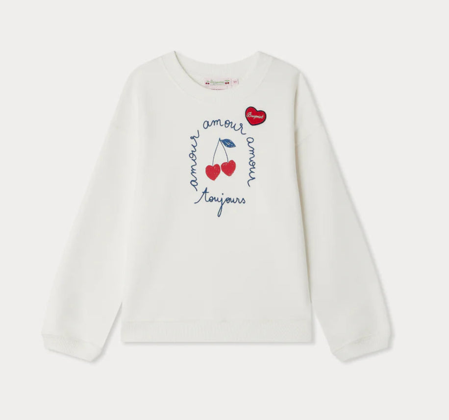 Bonpoint Cherry Heart Sweatshirt