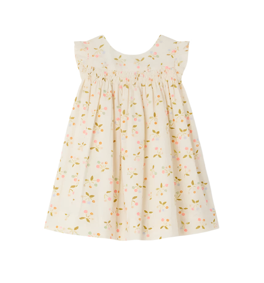 Bonpoint Clothibis Smocked Cherry Print Dress