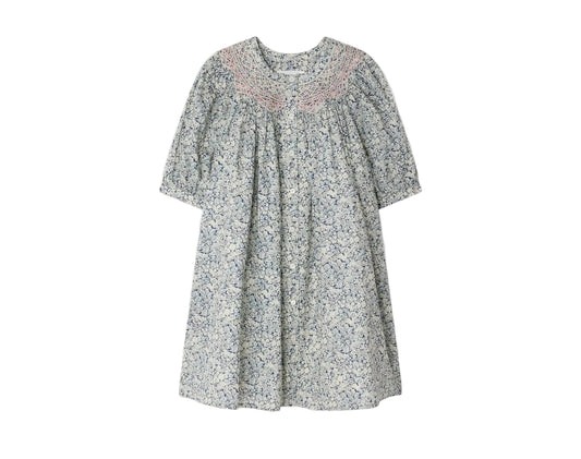 Bonpoint Prussian Blue Flowers Dress