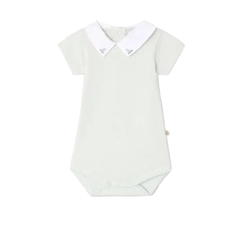 Bonpoint Juillet Hand Embroidered Sailboat Bodysuit