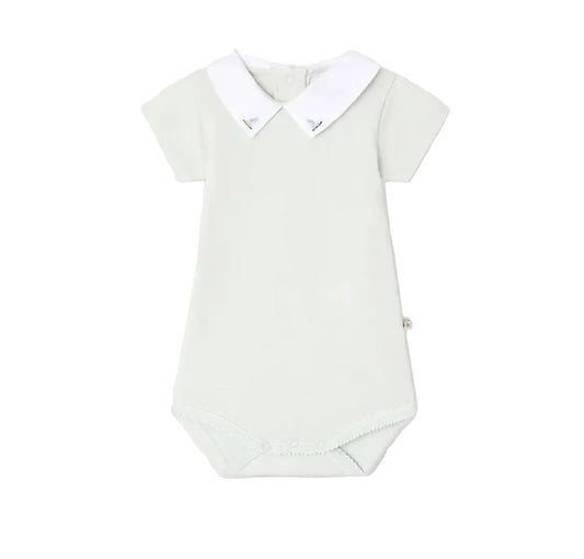 Bonpoint Juillet Hand Embroidered Sailboat Bodysuit