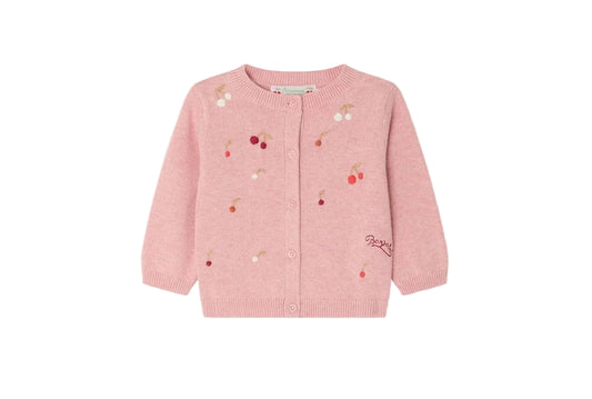 Bonpoint Hand Embroidered Cherries Claudie Cardigan