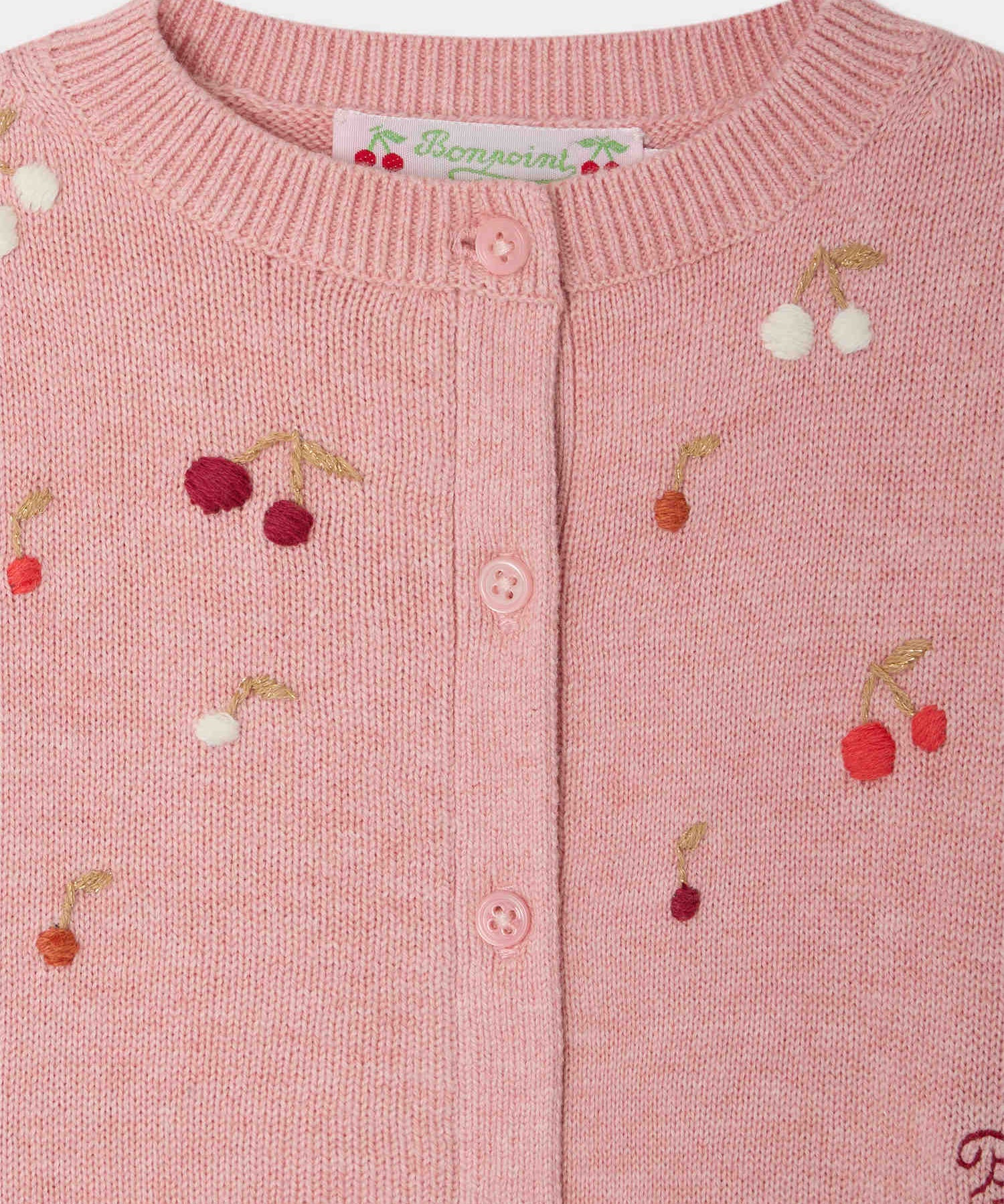 Hand Embroidered Cherries Claudie Cardigan