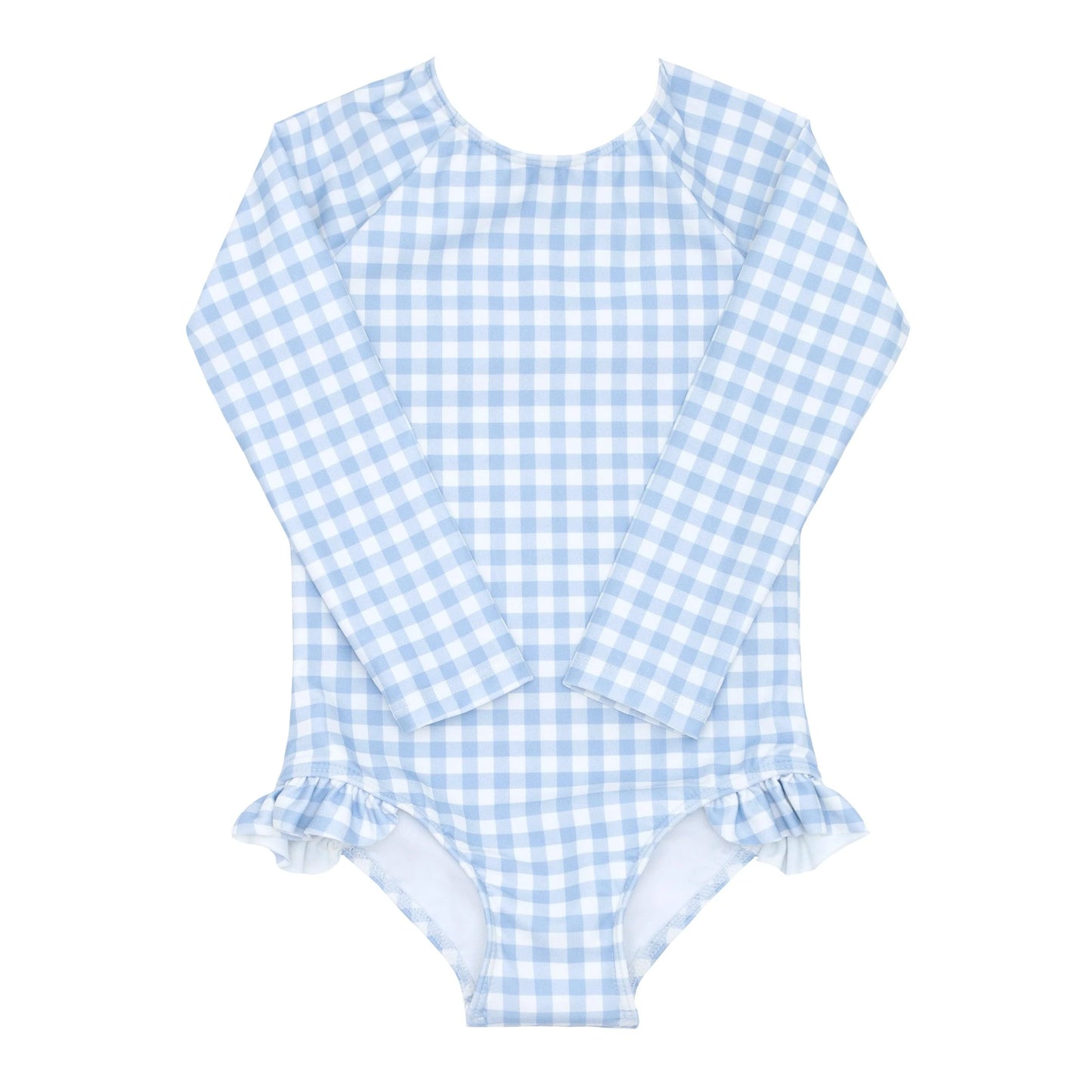 Minnow Oasis Blue Gingham One Piece Rash Guard