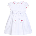 Little English Smocked Louisa Dress- Red Bow