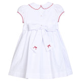 Little English Smocked Louisa Dress- Red Bow