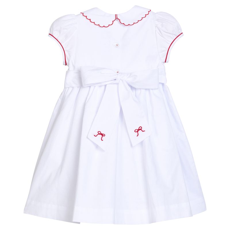 Little English Smocked Louisa Dress- Red Bow