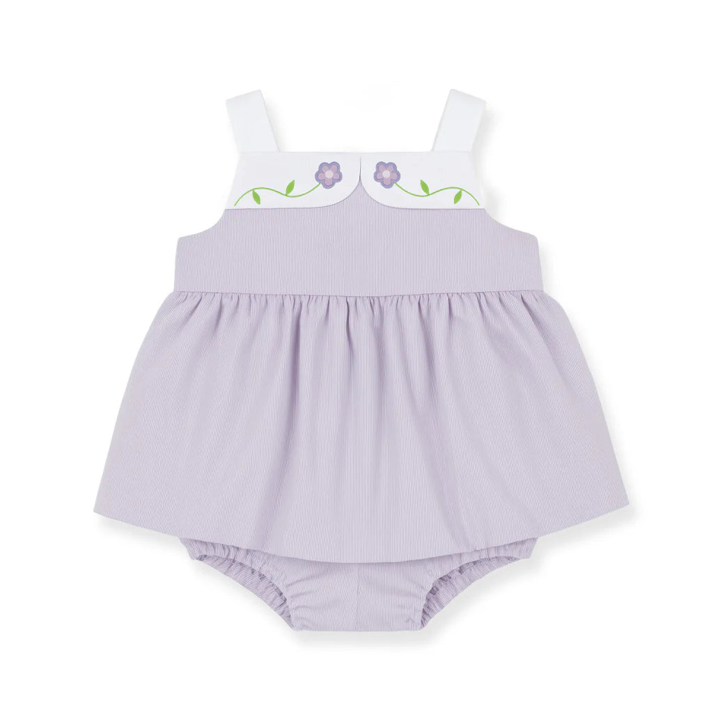 Florence Eiseman Pincord Romper With Flowers