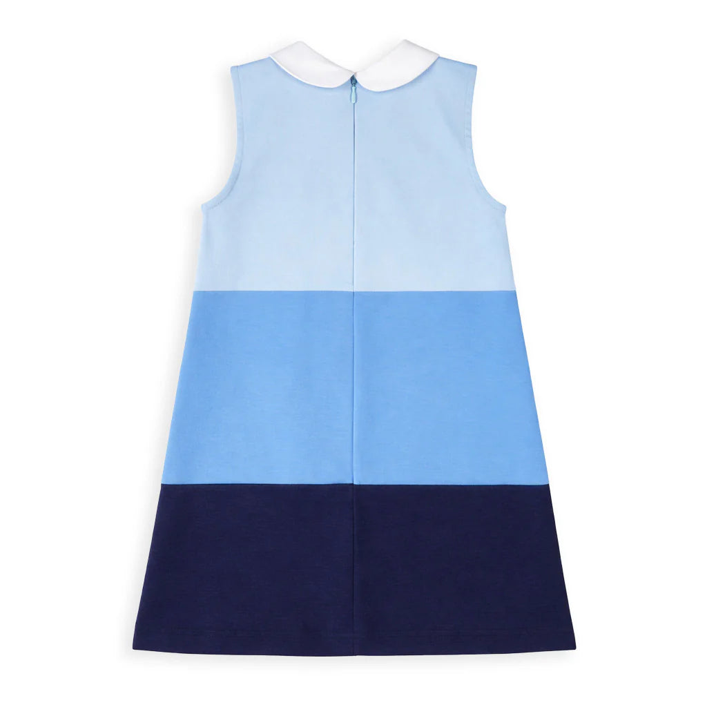 Florence Eiseman Colorblock Knit Dress With Flower