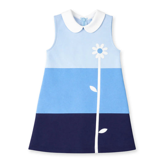 Florence Eiseman Colorblock Knit Dress With Flower