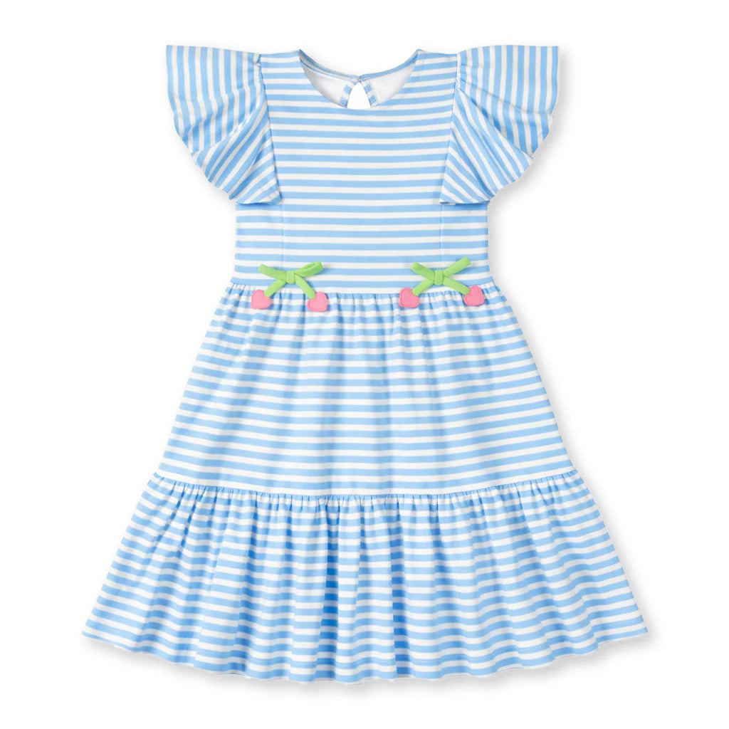 Florence Eiseman Stripe Knit Dress With Heart Cherries