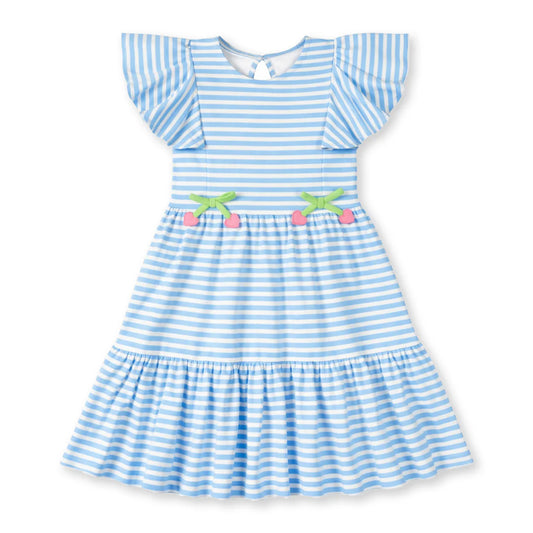 Florence Eiseman Stripe Knit Dress With Heart Cherries