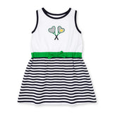 Florence Eiseman Stripe Knit Dress With Tennis Rackets