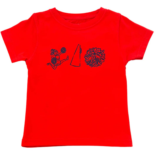 Mustard & Ketchup Kids Short Sleeve Red and Navy Cheer Trio T-Shirt