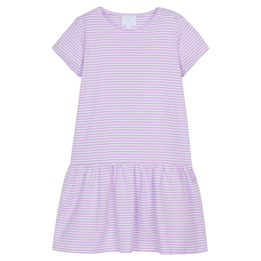 Little English Chanel T Shirt Dress- Lavender Stripe
