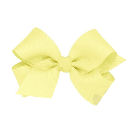 Wee Ones Medium Grosgrain Hair Bow with Center Knot - Light Yellow
