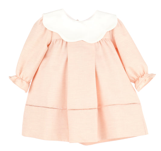 Sophie and Lucas Pink Frosty Twill Scallop Dress