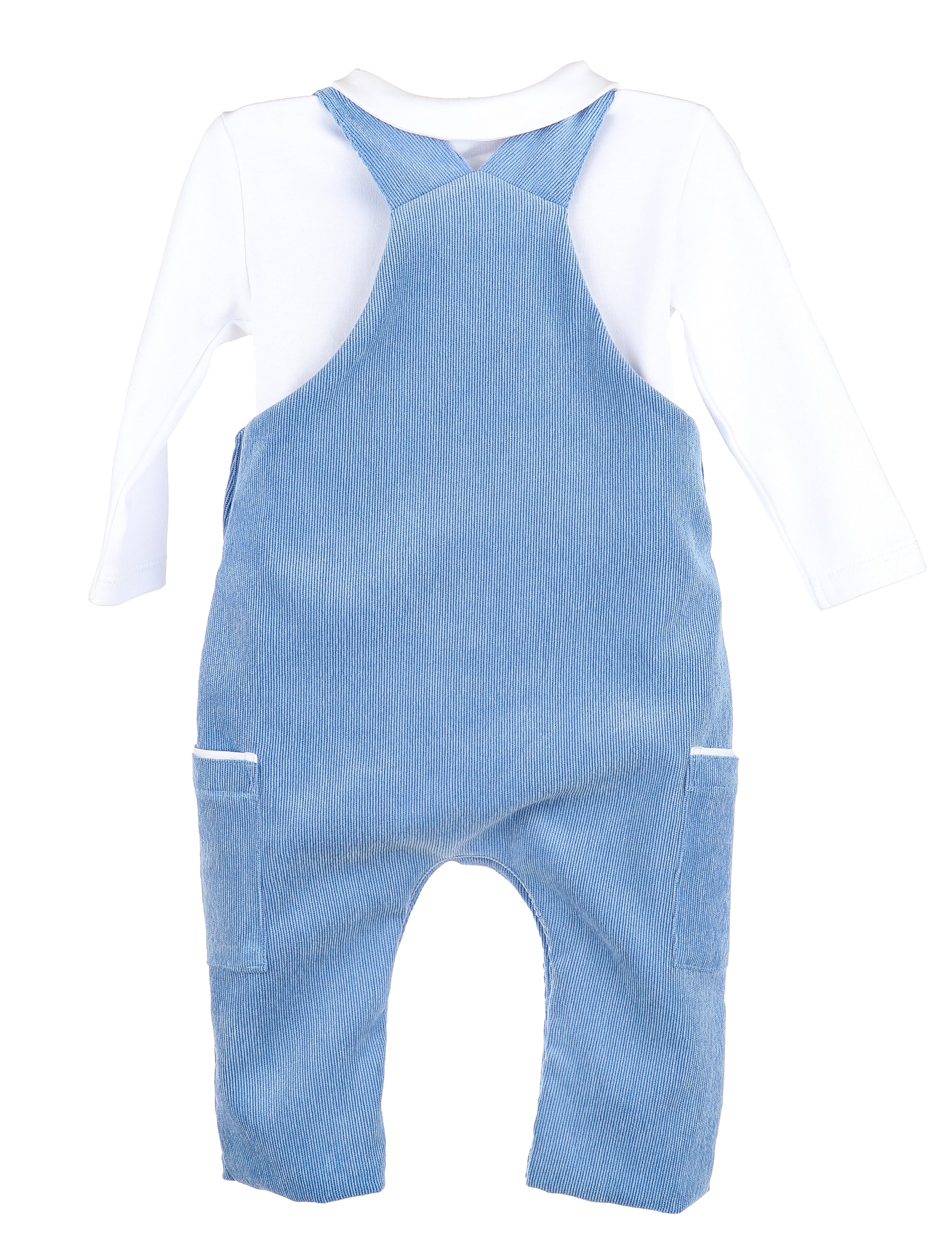 Sophie and Lucas Comfy Corduroy Overall Set- Blue