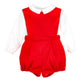 Sophie and Lucas Red Holiday Overall Set