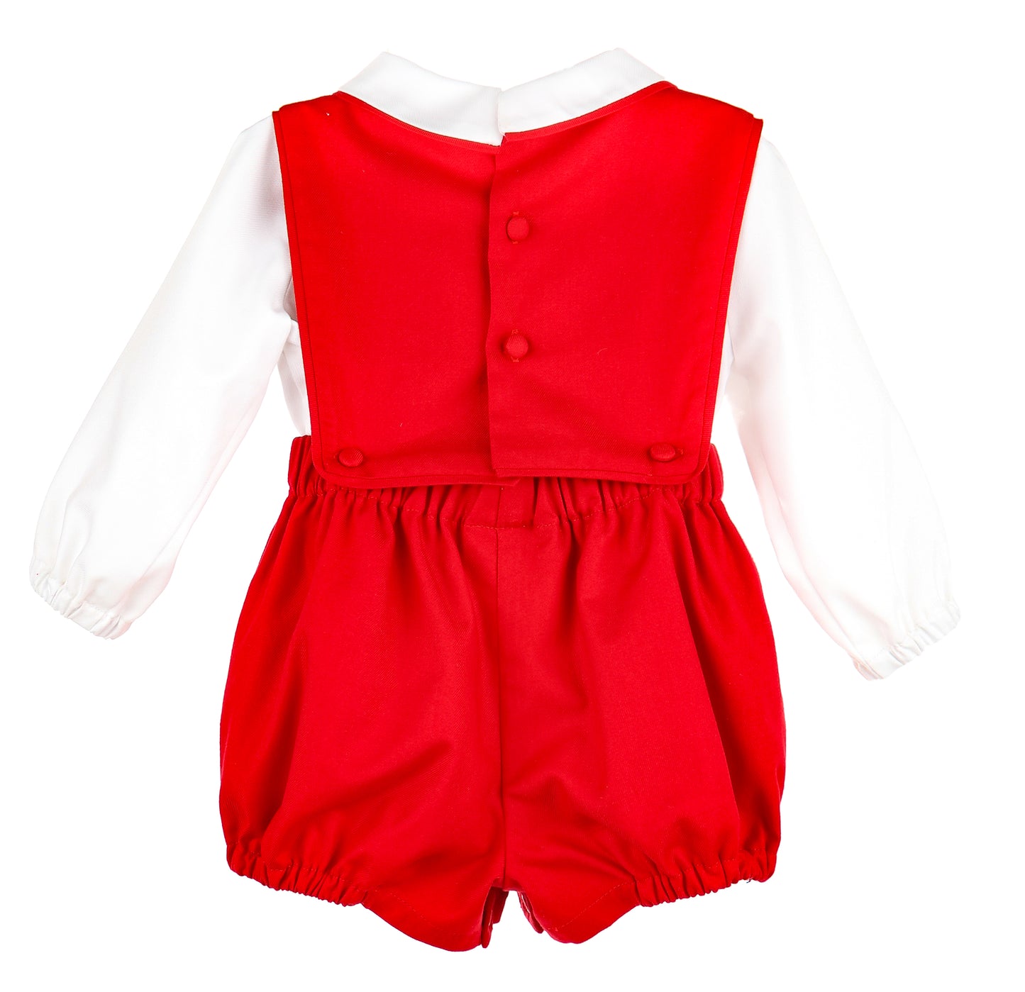 Sophie and Lucas Red Holiday Overall Set