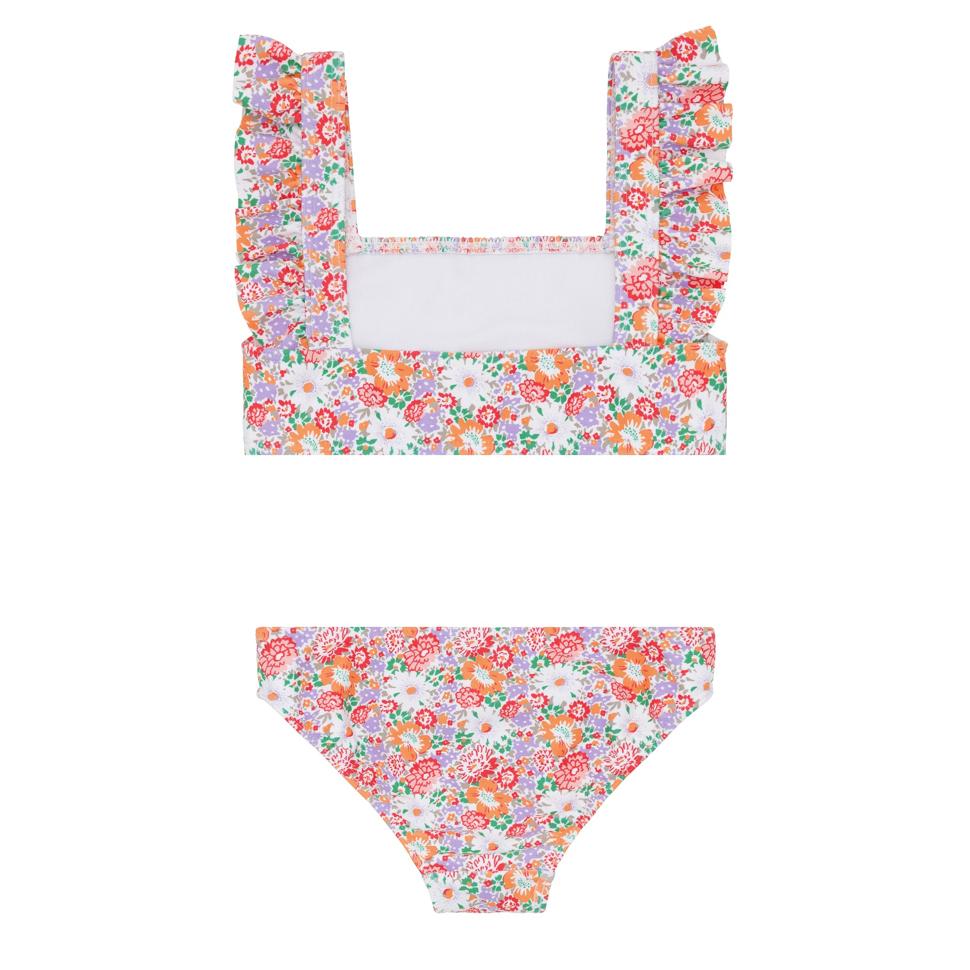 Minnow Island Blossom Smocked Ruffle Strap Bikini