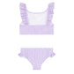 Lavender Stripe Ruffle Neck Bikini