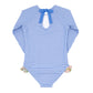 Minnow Sky Blue Gingham Rashguard One Piece