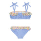 Minnow Sky Blue Gingham Bandeau Tie Strap Bikini