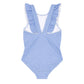 Minnow Sky Blue Gingham Ruffle One Piece