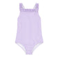 Minnow Lavender Stripe Ruched Strap One Piece