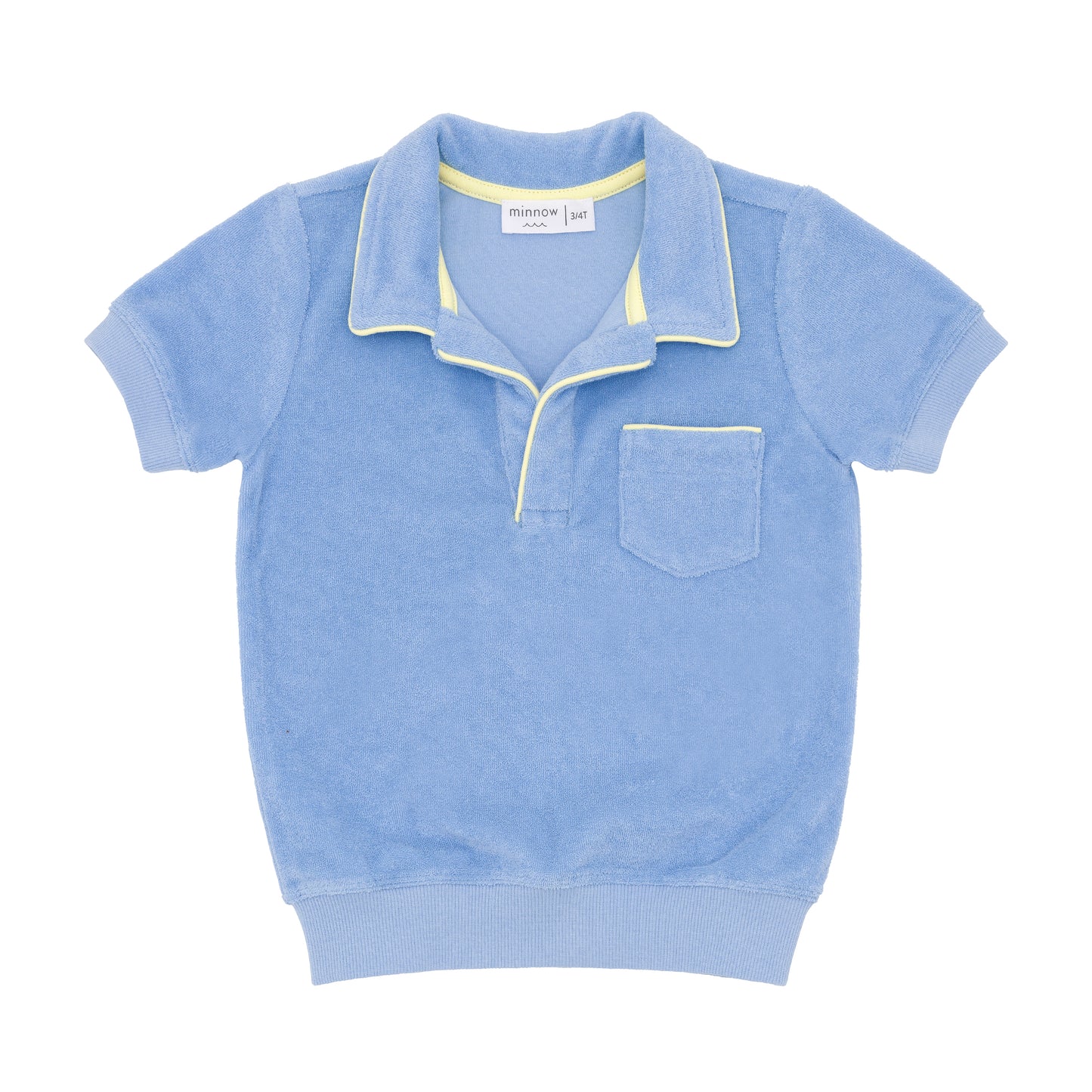 Clearwater Blue French Terry Polo Shirt