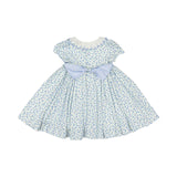 Isadora Floral Blue Short Puff Dress